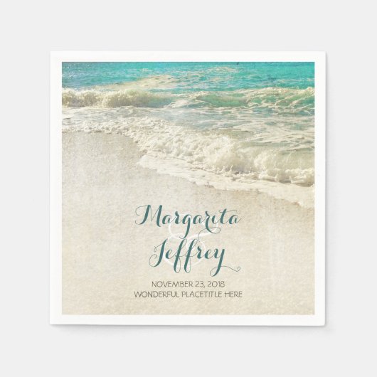 Vintage Hochzeitszettel Serviette (Vorderseite)