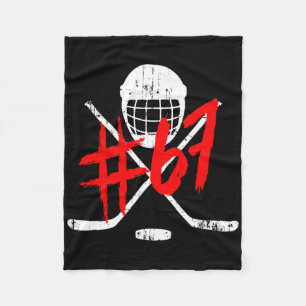 Vintage Hockey 67 Trikotnummer Fleecedecke