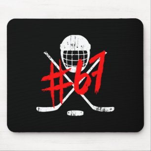 Vintage-Hockey-67-Trikotnummer  Mousepad