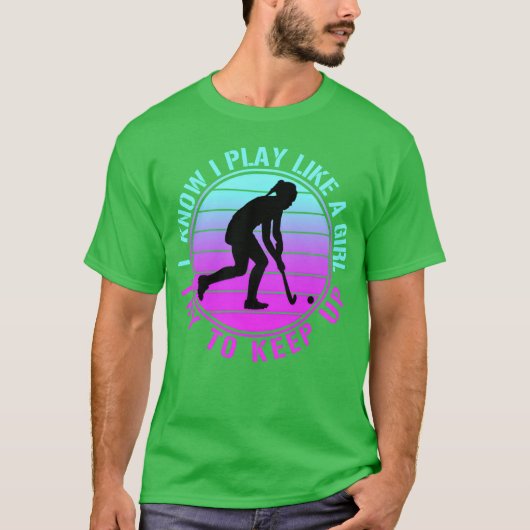 Vintage Hockey Mädchen Mädchen T-Shirt (Vorderseite)