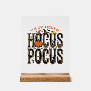 Vintage-Hocus-Pocus-Halloween-Kürbis-Shirt-Design Acrylschild