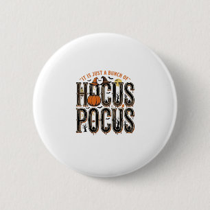 Vintage-Hocus-Pocus-Halloween-Kürbis-Shirt-Design Button