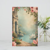 Vintage-Hof-Schabblatt und Schreibwaren Briefpapier (Stehend Vorderseite)