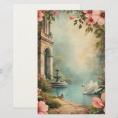 Vintage-Hof-Schabblatt und Schreibwaren Briefpapier (Vorne/Hinten)