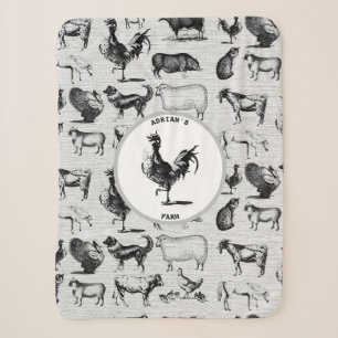 Vintage-Hoftiere Rustikale Collage Sherpadecke