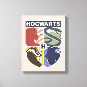 Vintage HOGWARTS™ Geprägtes Wappen Leinwanddruck