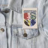 Vintage HOGWARTS™ gestempeltes Wappen Button (Insitu)