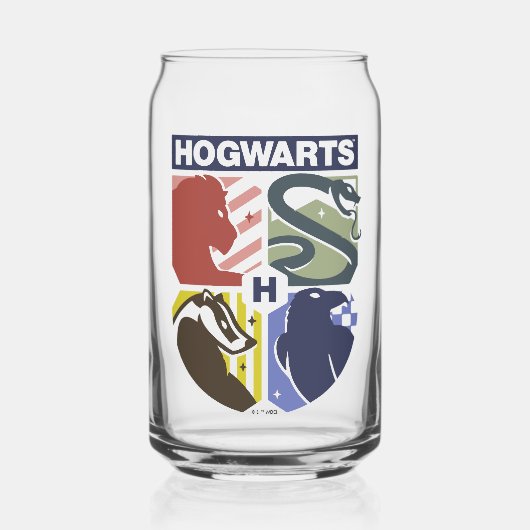 Vintage HOGWARTS™ gestempeltes Wappen Dosenglas (Vorderseite)