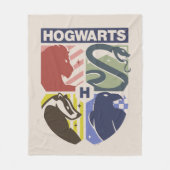Vintage HOGWARTS™ gestempeltes Wappen Fleecedecke (Vorderseite)