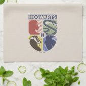 Vintage HOGWARTS™ gestempeltes Wappen Geschirrtuch (Gefaltet)
