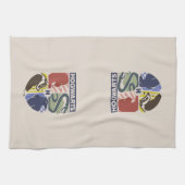 Vintage HOGWARTS™ gestempeltes Wappen Geschirrtuch (Horizontal)