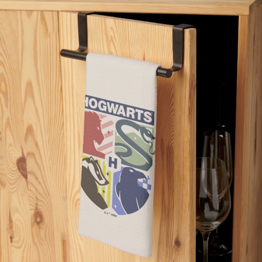 Vintage HOGWARTS™ gestempeltes Wappen Geschirrtuch (Drittel gefaltet)