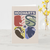 Vintage HOGWARTS™ gestempeltes Wappen Karte (Gelbe Blume)