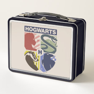 Vintage HOGWARTS™ gestempeltes Wappen Metall Brotdose