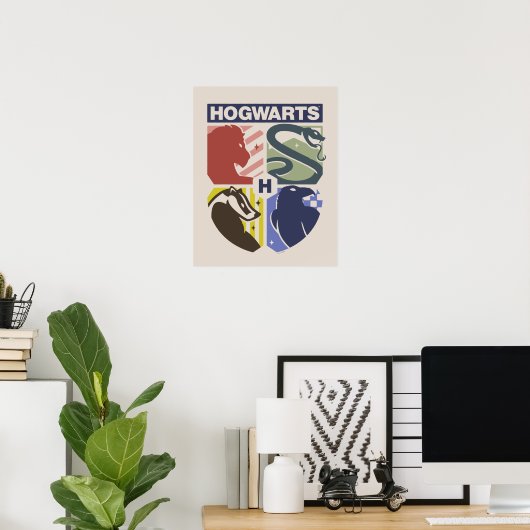 Vintage HOGWARTS™ gestempeltes Wappen Poster (Heimbüro)