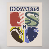 Vintage HOGWARTS™ gestempeltes Wappen Poster (Vorne)