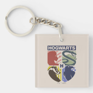 Vintage HOGWARTS™ gestempeltes Wappen Schlüsselanhänger