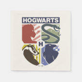 Vintage HOGWARTS™ gestempeltes Wappen Serviette (Vorderseite)