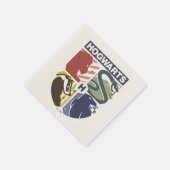 Vintage HOGWARTS™ gestempeltes Wappen Serviette (Ecke)