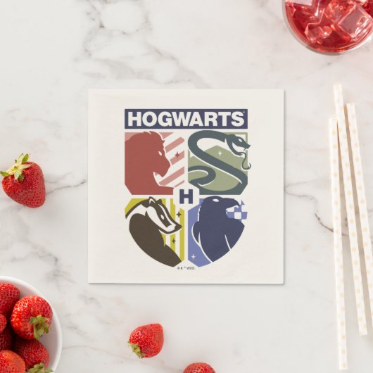 Vintage HOGWARTS™ gestempeltes Wappen Serviette (Beispiel)