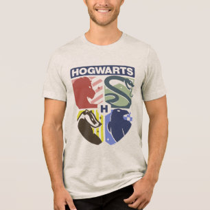 Vintage HOGWARTS™ gestempeltes Wappen Tri-Blend Shirt