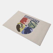Vintage HOGWARTS™-Wappen Fußmatte (Schrägansicht)
