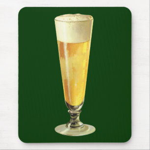 Vintage hohes frostiges Draft-Bier, alkoholisches  Mousepad