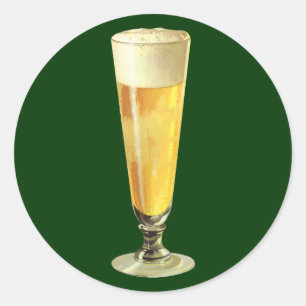 Vintage hohes frostiges Draft-Bier, alkoholisches Runder Aufkleber