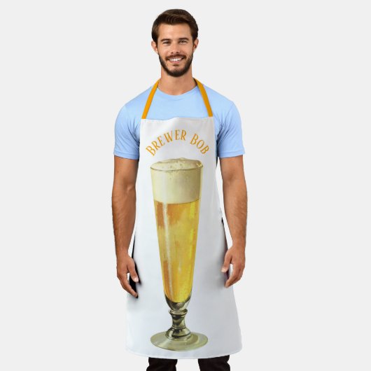 Vintage hohes frostiges Draft-Bier, Pilsner oder L Schürze (Getragen)