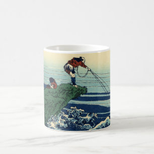 Vintage Hokusai Kajikazawa Fischer Kunst Kaffeetasse