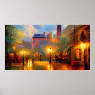 Vintage Holiday Art Altes buntes Thema Poster