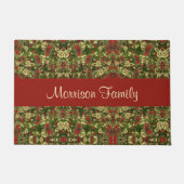 Vintage Holiday Botanical Monogrammed Doormat Fußmatte (Vorderseite)