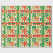 Vintage Holiday Bow Pattern Design Geschenkpapier (Flach)
