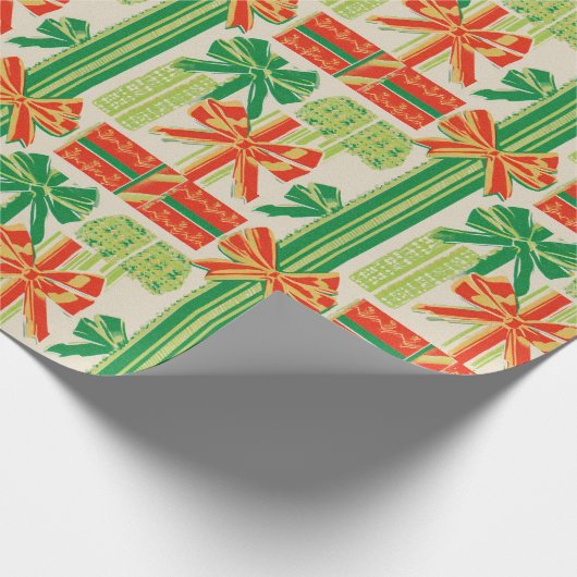 Vintage Holiday Bow Pattern Design Geschenkpapier (Ecke)