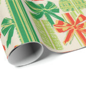 Vintage Holiday Bow Pattern Design Geschenkpapier (Rolleneckpunkt)