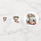 VINTAGE HOLIDAY CHRISTMAS STOCKING & PRESENTS KONFETTI (Vorderseiten)