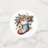 VINTAGE HOLIDAY CHRISTMAS STOCKING & PRESENTS KONFETTI (Klein Vorderseite)