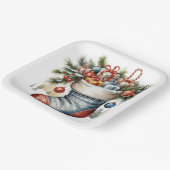 VINTAGE HOLIDAY CHRISTMAS STOCKING & PRESENTS PAPPTELLER (Gewinkelt)