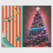 Vintage Holiday Collage Design Geschenkpapier (Flach)