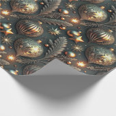Vintage Holiday Ornaments Pattern Geschenkpapier (Ecke)
