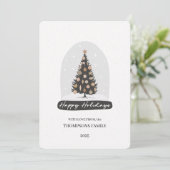 Vintage Holiday Tree Holiday Card Feiertagskarte (Stehend Vorderseite)