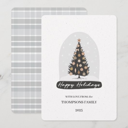 Vintage Holiday Tree Holiday Card Feiertagskarte (Vorne/Hinten)