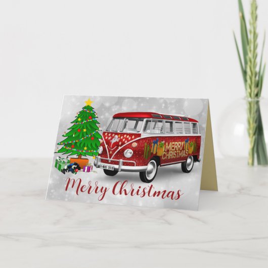 Vintage Holiday Van Card Feiertagskarte (Vorderseite)
