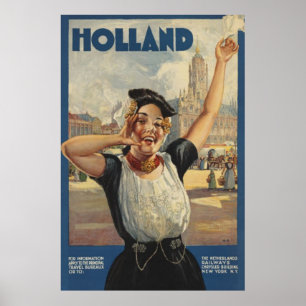 Vintage Holland Luftfahrtplakat Poster