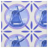 Vintage Holländer deckt Delftware Windmühle Stoff (Muster)
