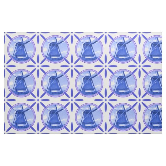 Vintage Holländer deckt Delftware Windmühle Stoff (Fat Quarter (45,7 x 55,9 cm))