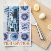 Vintage Holländer Delft blaues Delftware deckt Handtuch (Viertel Falte)