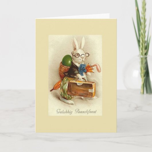 Vintage Holländer Gelukkig Paaschfeest Ostern Feiertagskarte (Vorderseite)