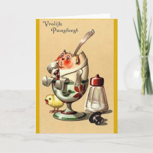 Vintage Holländer Vrolijk Paasfeest Ostern Karte