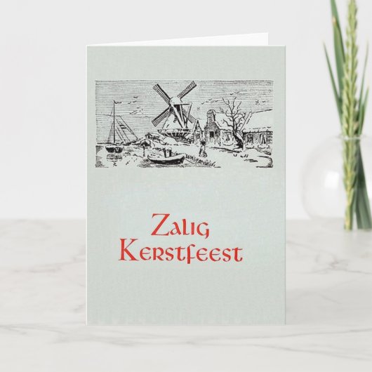Vintage Holländer Zalig Kerstfeest Weihnachtskarte Feiertagskarte (Vorderseite)